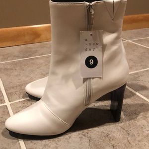 white a. new day ankle booties